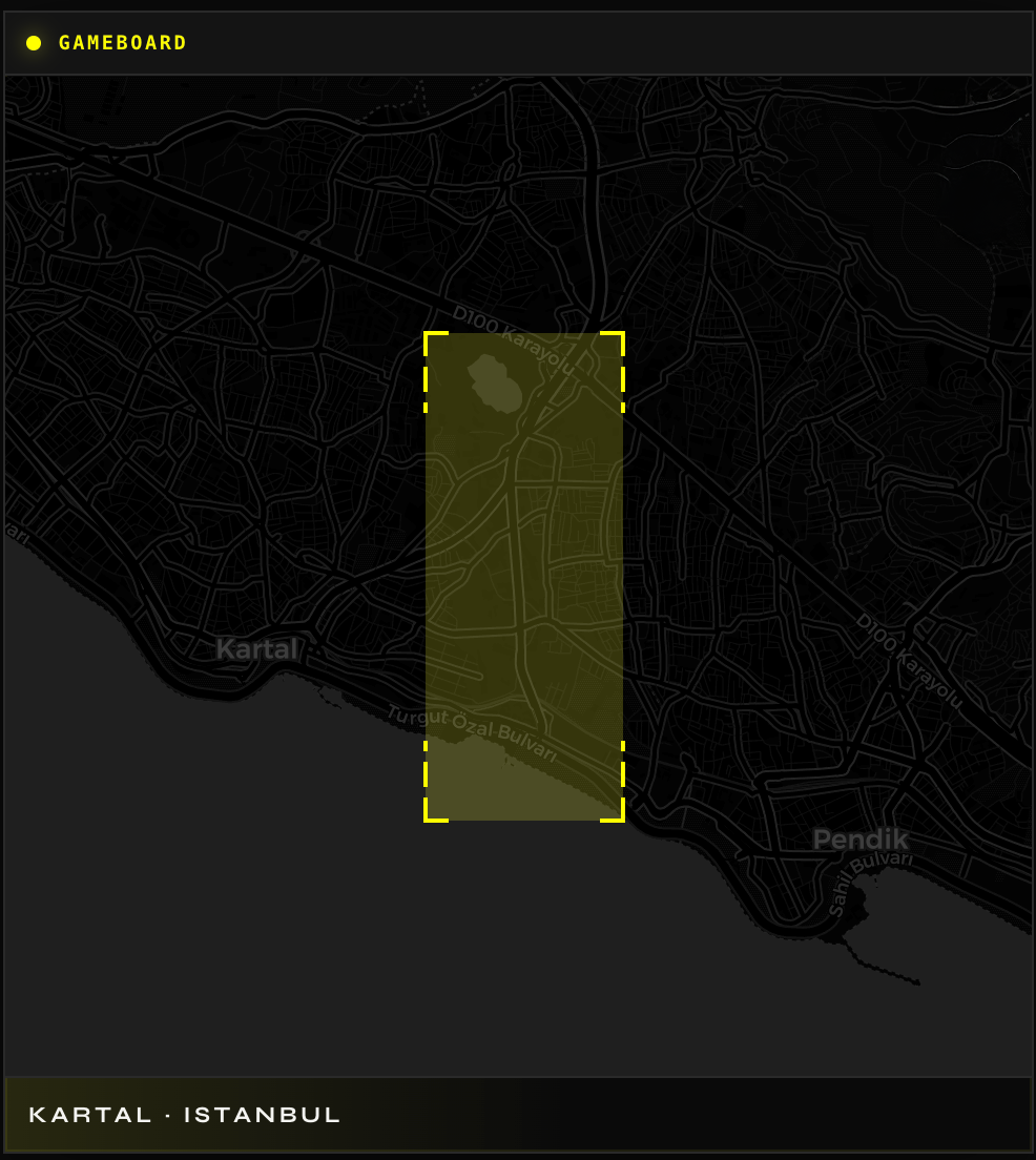 Kartal district gameboard map, Istanbul